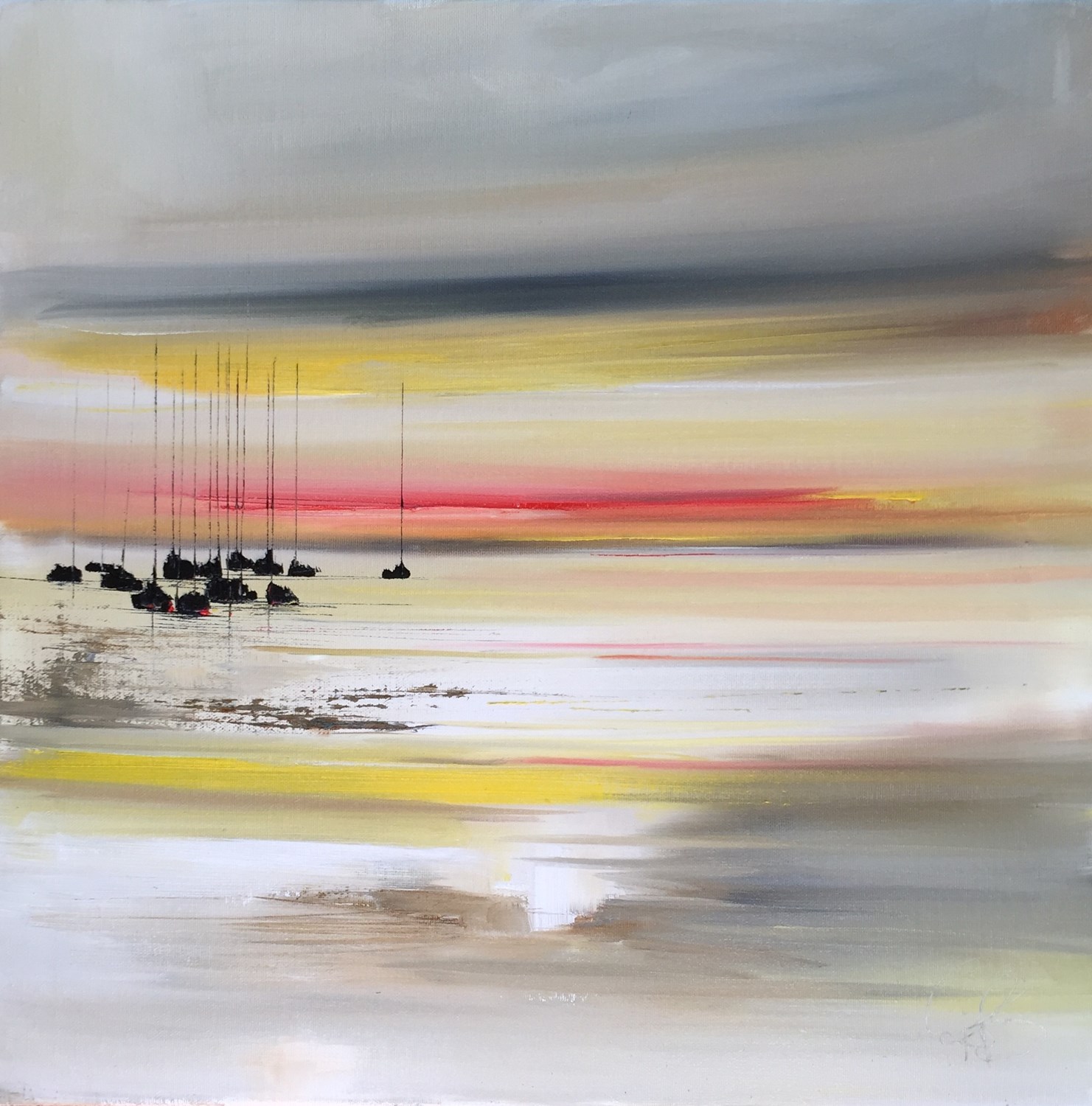'Docked whist the Sunsets' by artist Rosanne Barr